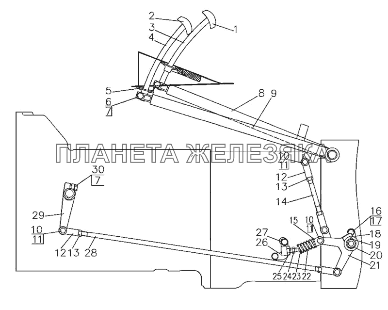 Управление сцеплением (для трактора «БЕЛАРУС-80У/82У») МТЗ-80 (2009)